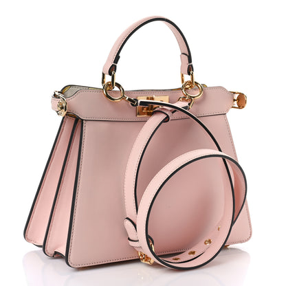 Fendi X VERSACE Vitello Seta Nappa Fendace FF Baroque Small Peekaboo I SEE U Satchel Rosa Confetto White Gold 4 of 10