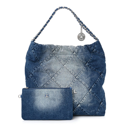 Chanel Denim Quilted Chanel 22 Blue 3 of 12