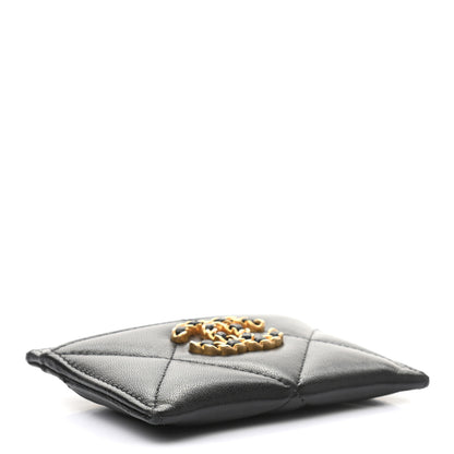 Chanel Lambskin Quilted Chanel 19 Card Holder Black 6 of 22