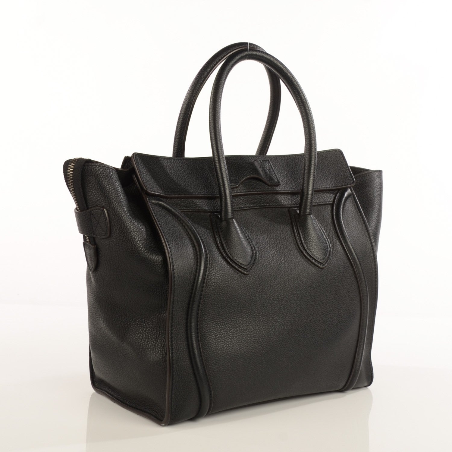 Celine Drummed Calfskin Mini Luggage Black 3 of 8