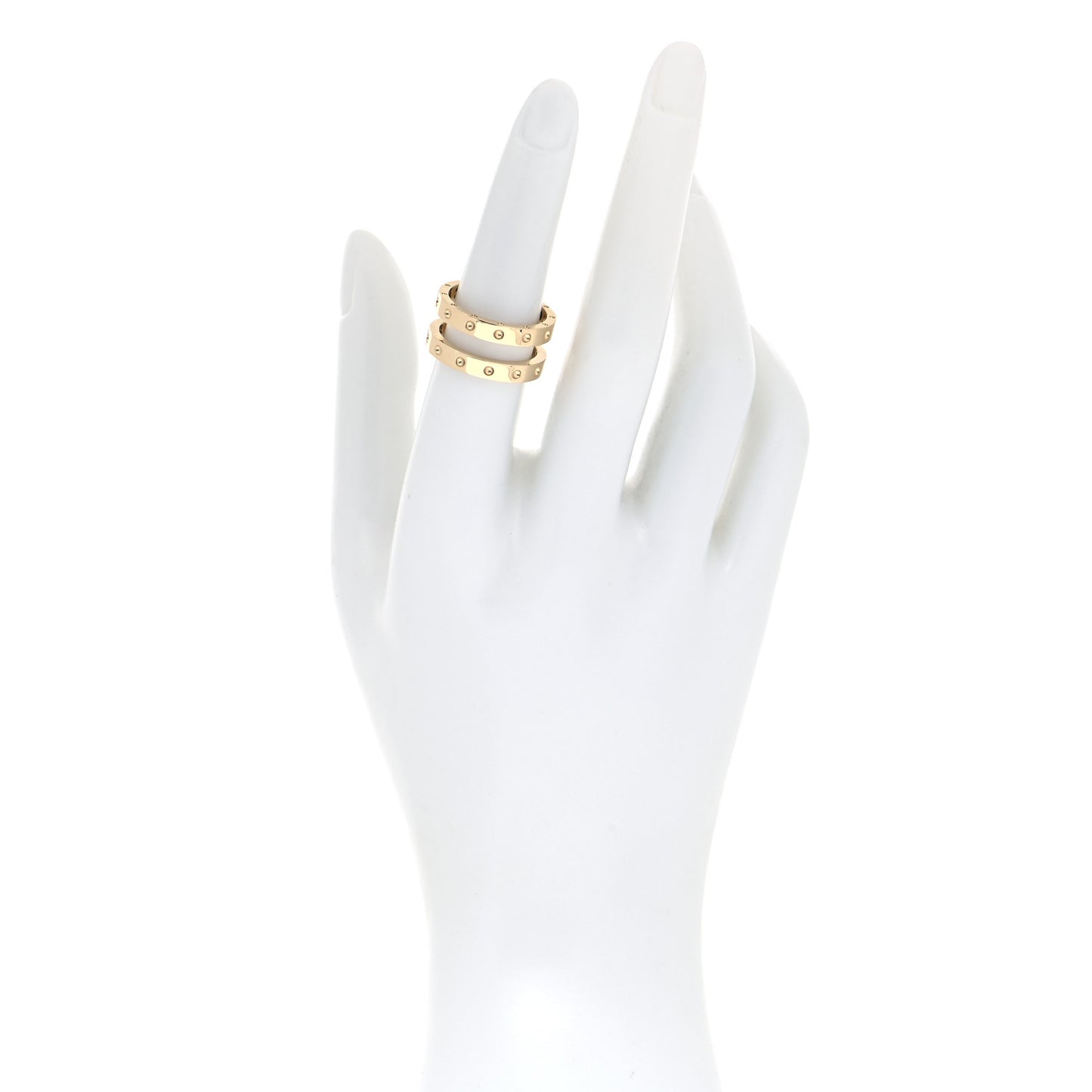 18K Yellow Gold Double Symphony Pois Moi Band Ring 54 6.75