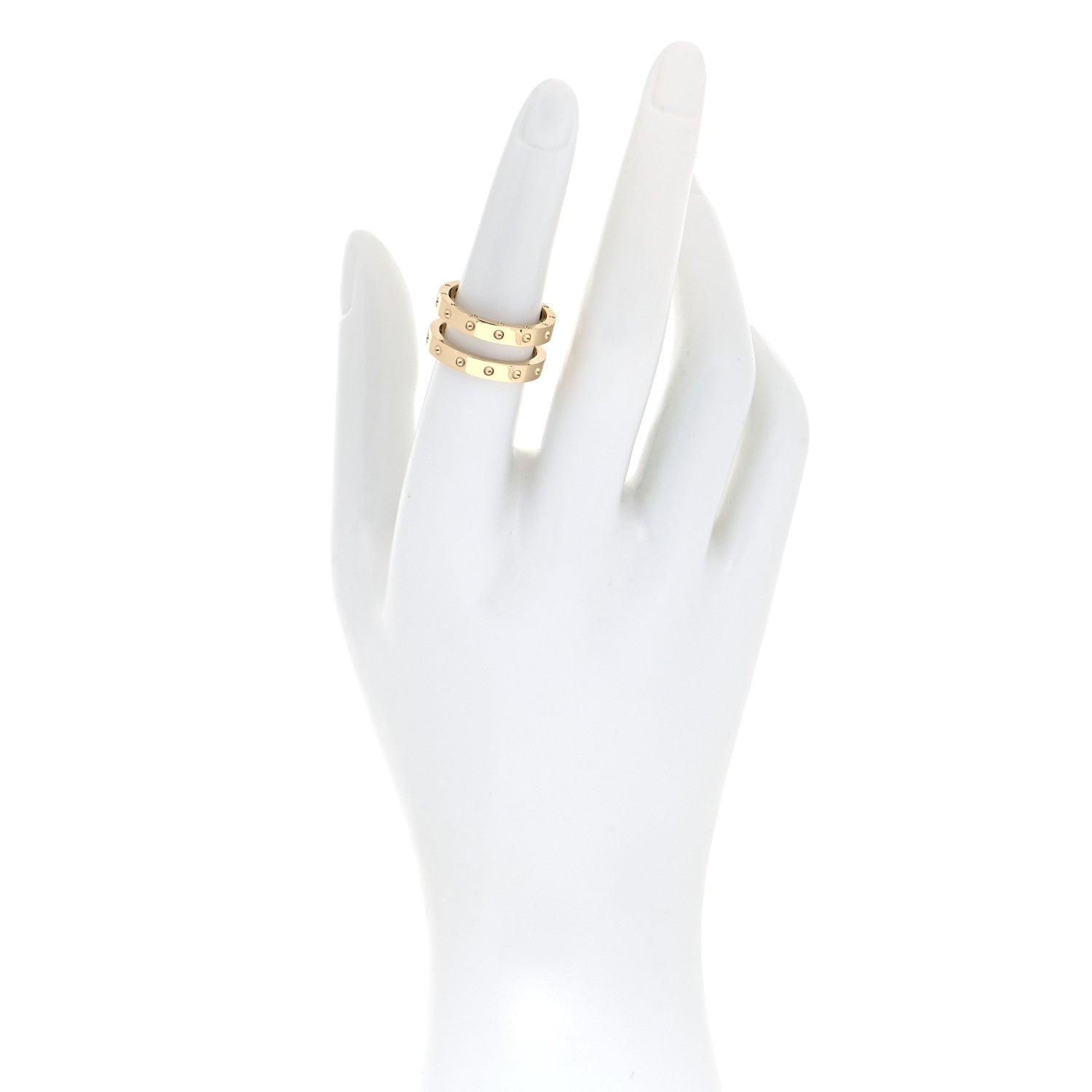 Roberto Coin 18K Yellow Gold Double Symphony Pois Moi Band Ring 54 6.75 2 of 4