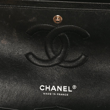 Chanel Shiny Crumpled Calfskin Quilted Medium Double Flap So Black 11 of 11