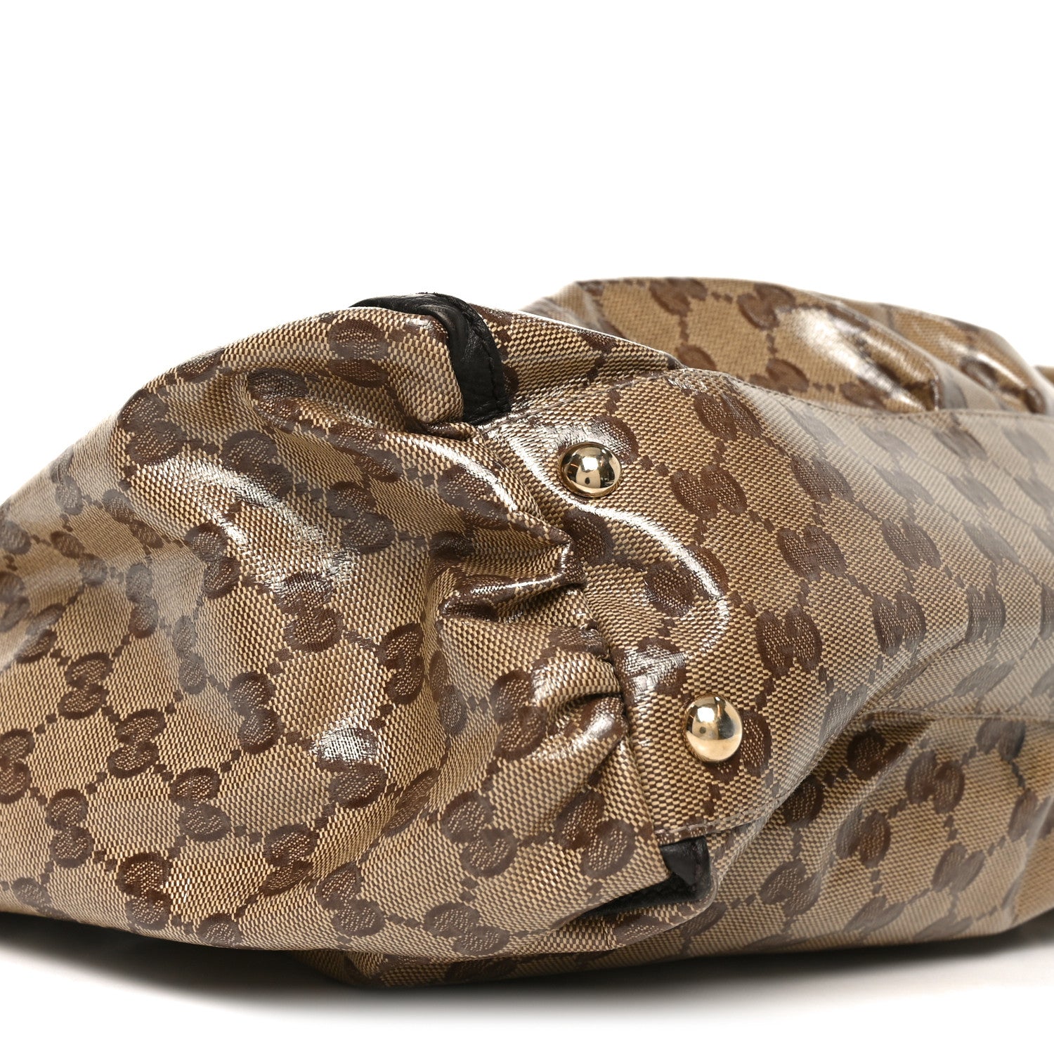 Gucci Crystal Monogram Large D Gold Ring Tote Dark Brown 9 of 10