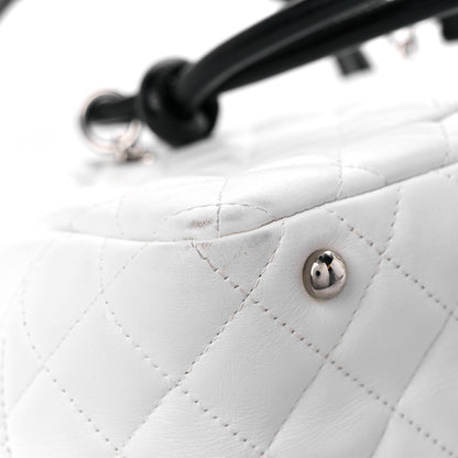 Chanel Calfskin Quilted Large Cambon Bowler White Black 9 of 18