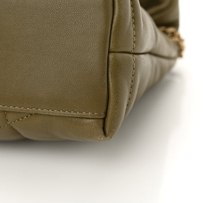 Saint Laurent Lambskin Quilted Toy Loulou Puffer Monogram Chain Satchel Hazel Green 11 of 11