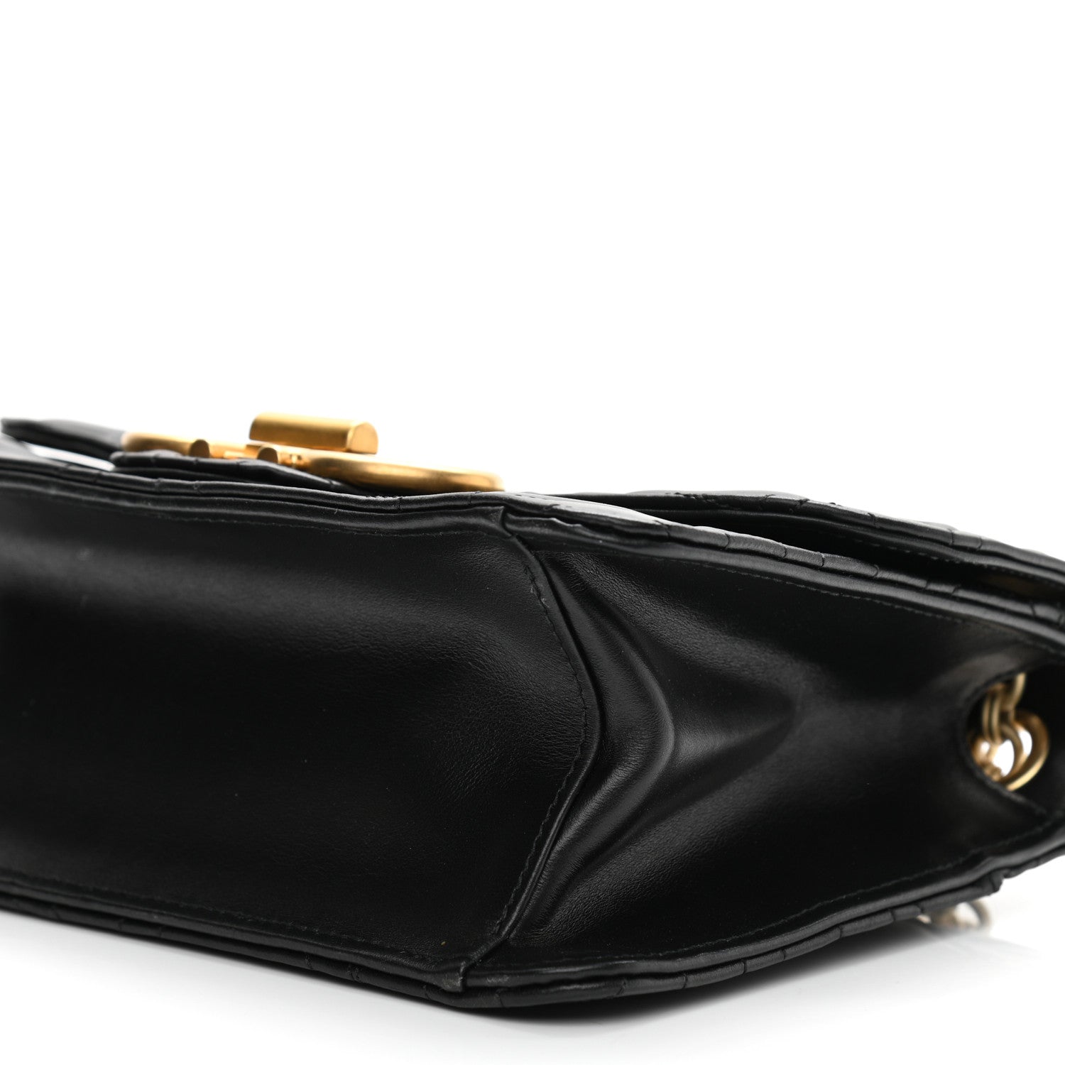 Salvatore Ferragamo Calfskin Quilted Gancini Flap Bag Black 10 of 10