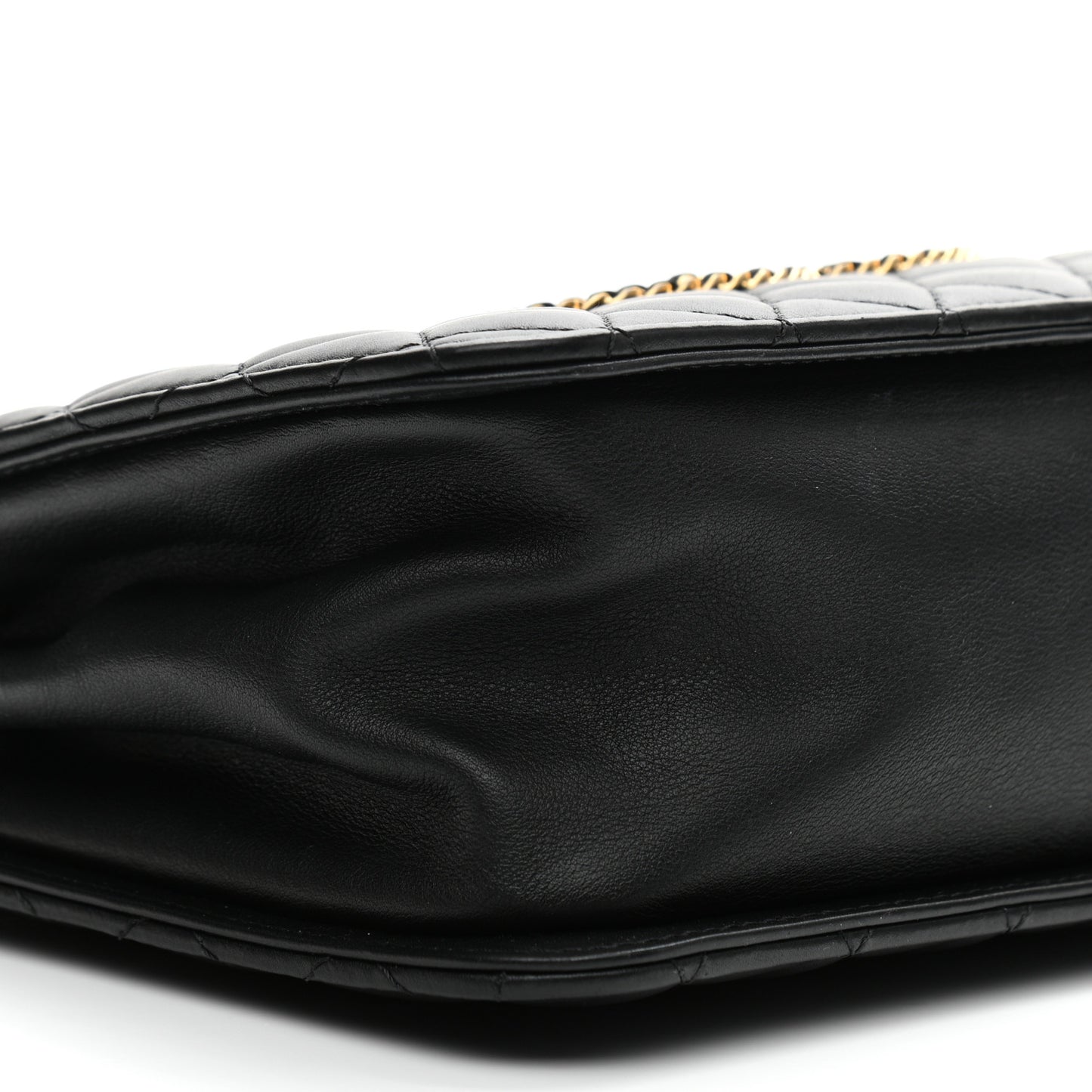 Calfskin Quilted CC Chain Accordion Tote Black