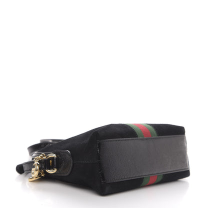 Gucci Suede Patent Web GG Small Ophidia Dome Shoulder Bag Black 4 of 10