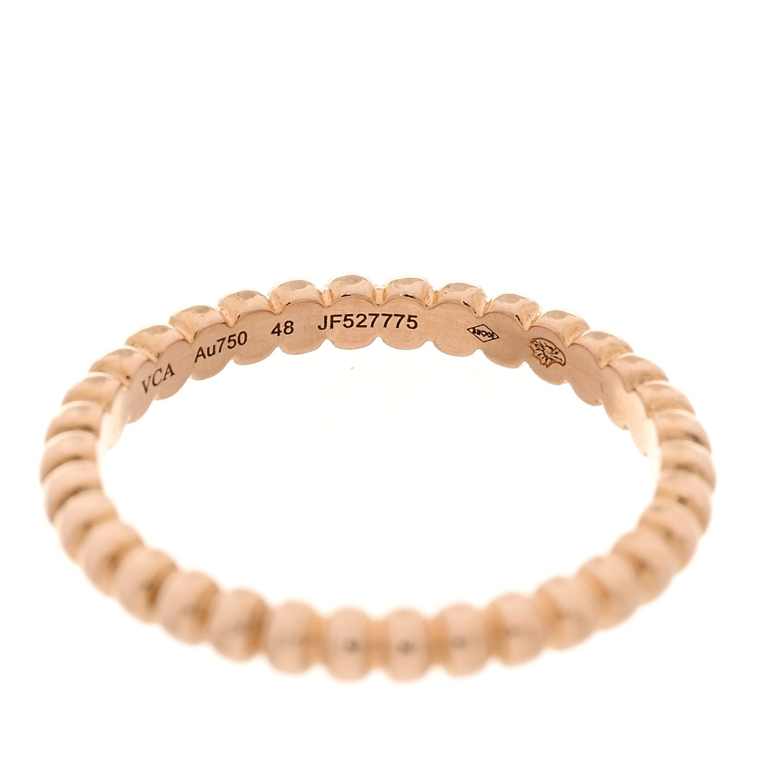 Van Cleef & Arpels 18K Rose Gold Small Perlee Ring 48 4.5 4 of 5