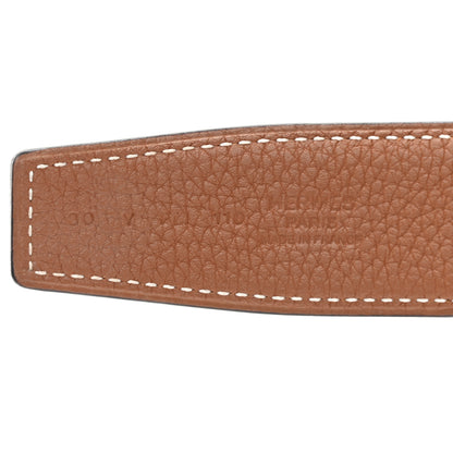 Hermes Box Togo 32mm Guilloche H Belt 80 Black Gold 5 of 7