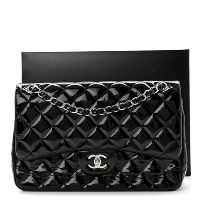 Chanel Patent Quilted Jumbo Double Flap Black 11 of 11