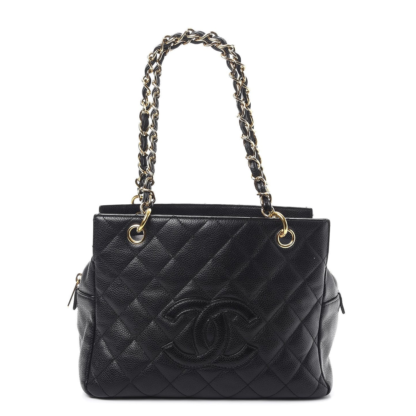 Caviar Quilted Petit Timeless Tote PTT Black