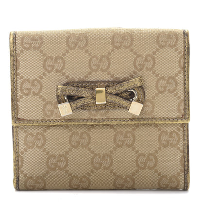 Gucci Monogram Princy Compact French Flap Wallet Gold 1 of 13