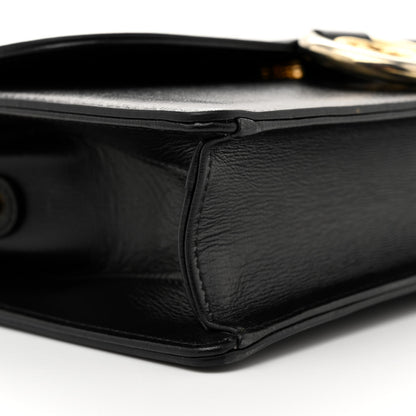 Gucci Textured Calfskin Medium Torchon GG Ring Shoulder Bag Black 9 of 12