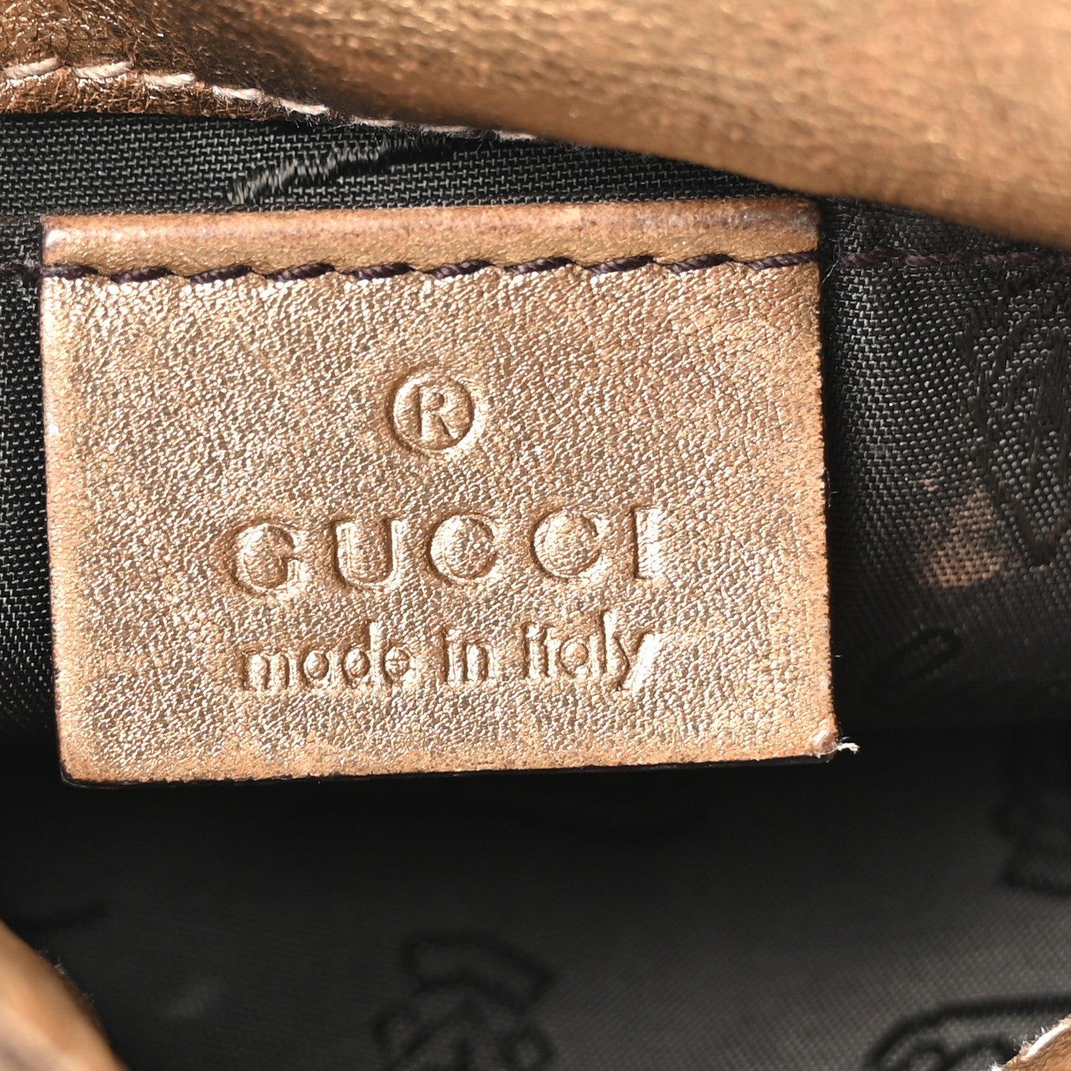 Gucci Monogram Mini Indy Top Handle Bag Metallic Gold 6 of 10