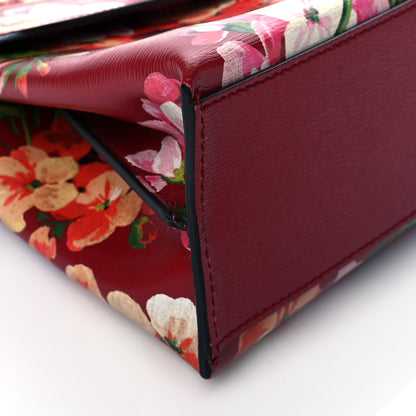 Gucci Shangai Calfskin Blooms Print Small Bamboo Daily Top Handle Bag Romantic Cerise Multicolor 8 of 9