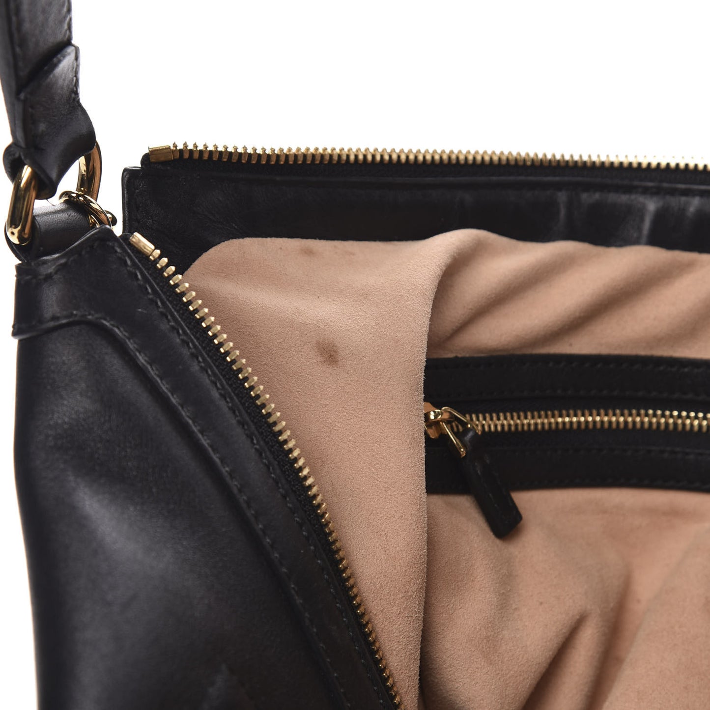 Apollo Calfskin GG Dadini Embroidered Large Hobo Black