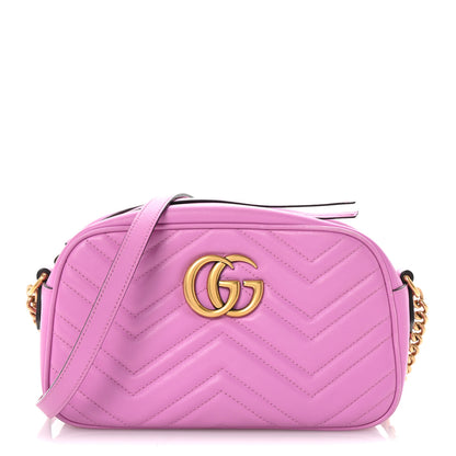 Gucci Calfskin Matelasse Small GG Marmont Chain Shoulder Bag Candy Mousse 1 of 10