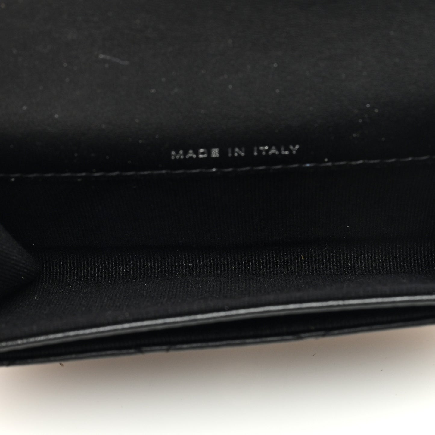 Lambskin Quilted Flap Card Holder Wallet So Black