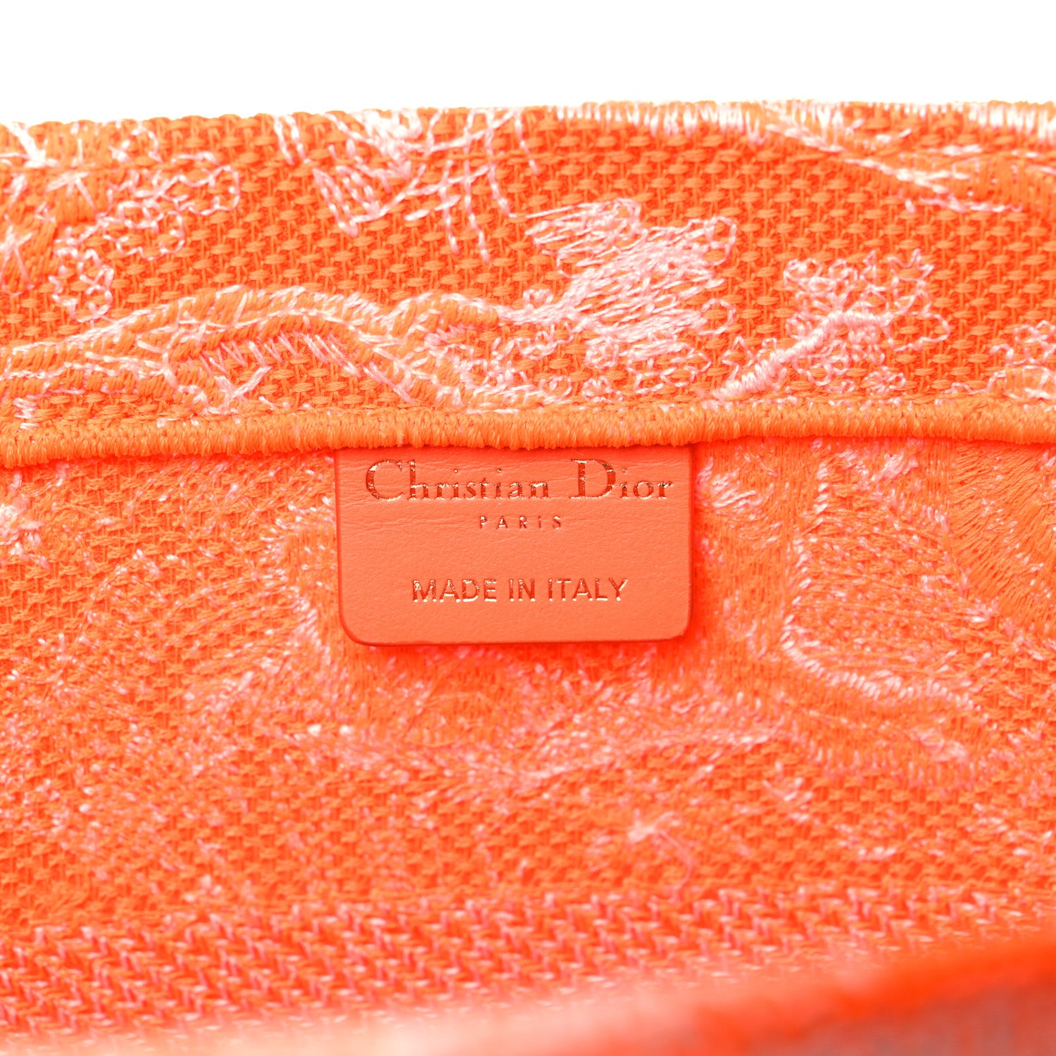 Christian Dior Canvas Embroidered Medium Dioriviera Toile De Jouy Book Tote Orange 7 of 12