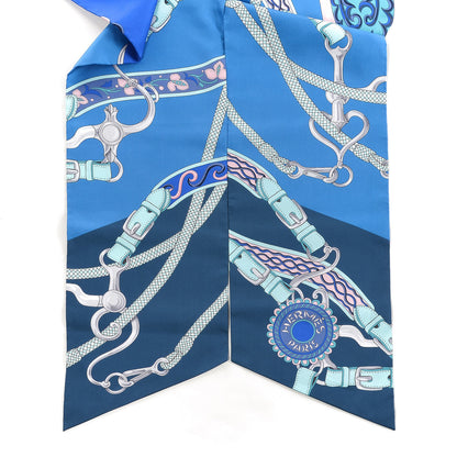 Hermes Silk Festival des Amazones Maxi Twilly Marine Turquoise Rose 3 of 6