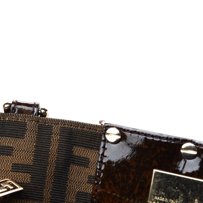 Fendi Zucca Patent Mia Tote Tobacco 10 of 13