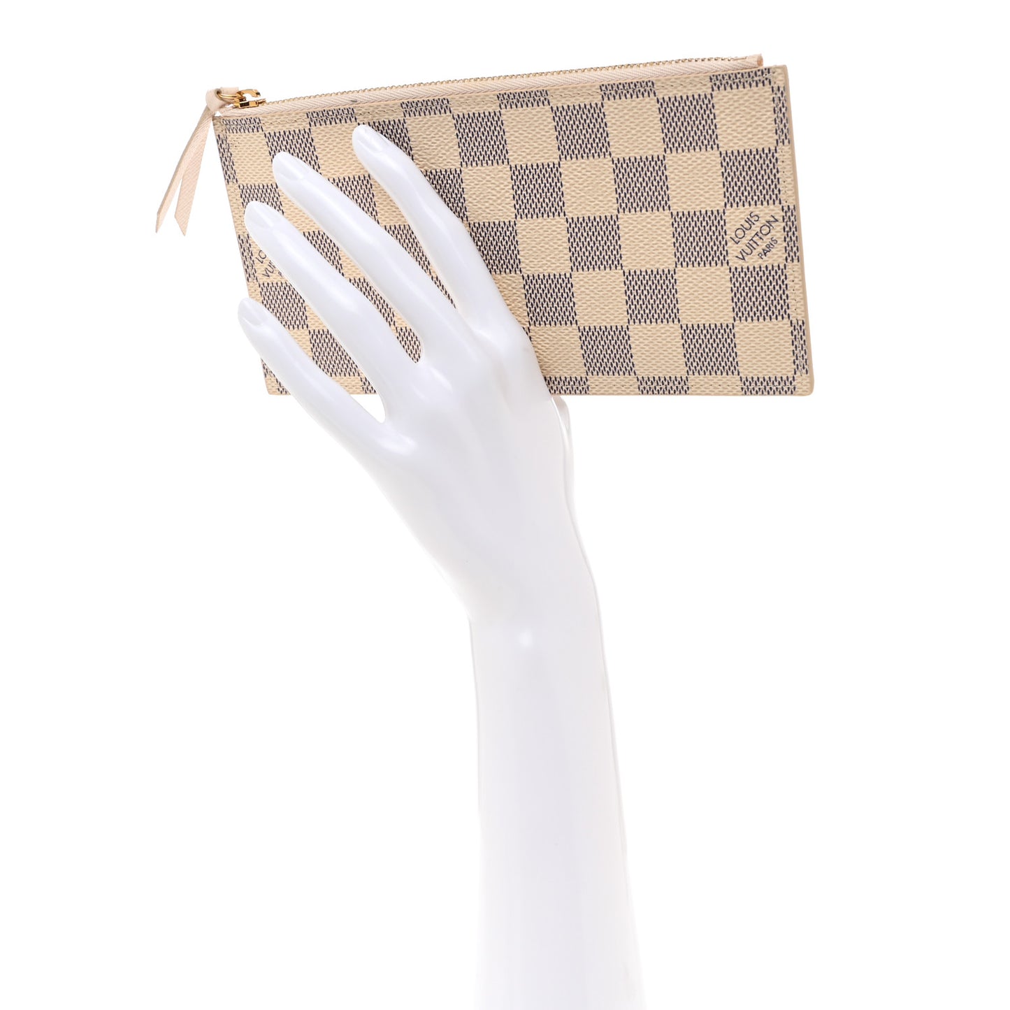 Damier Azur Felicie Chain Wallet Zippered Insert Rose Ballerine