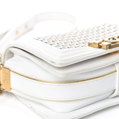 Chanel Sheepskin Braided Small Boy Reverso Flap White 8 of 13