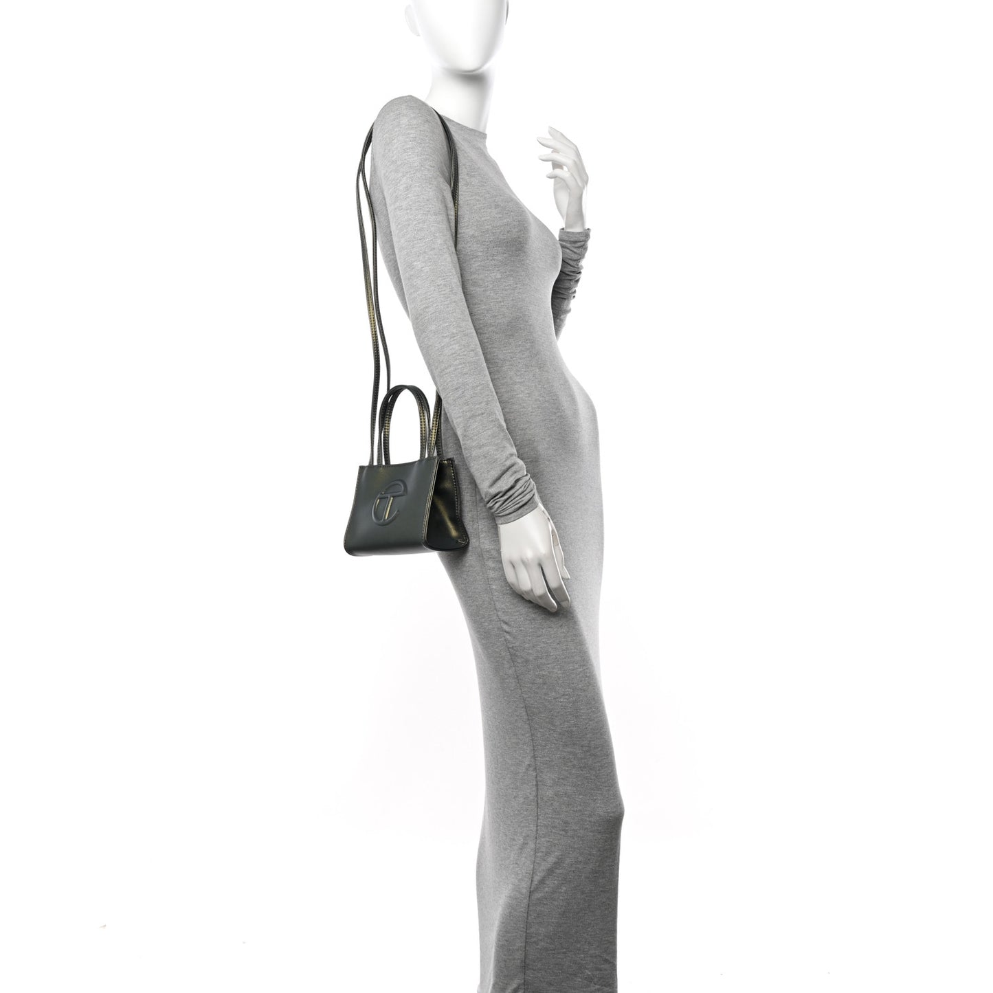 Metallic Vegan Leather Small Shopping Bag Acid