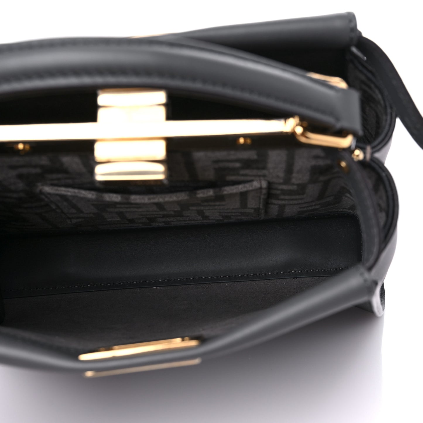 Vitello Seta Chenille FF Mini Peekaboo Iconic Satchel Anthracite Asfalto