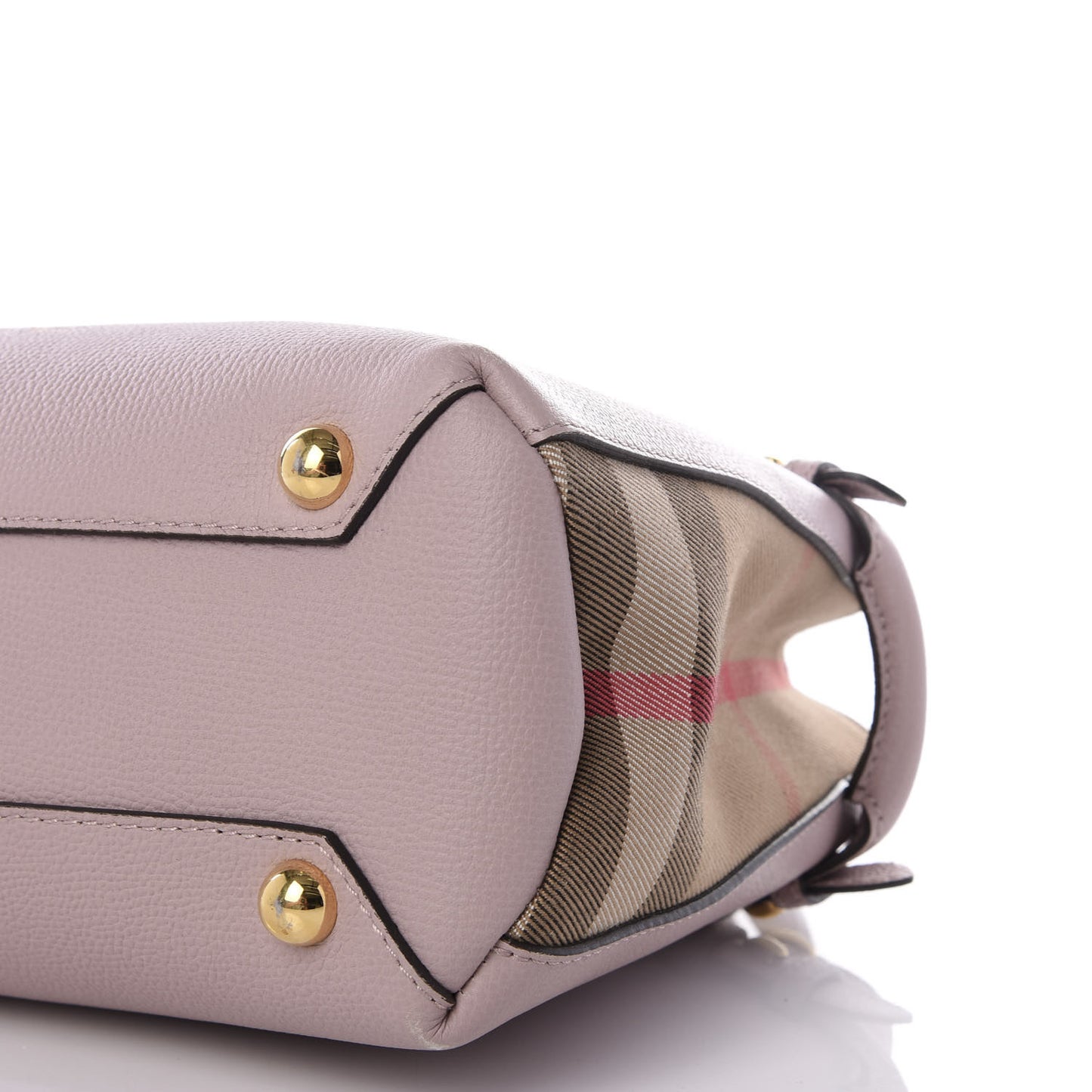 Grainy Calfskin House Check Small Banner Tote Light Pink