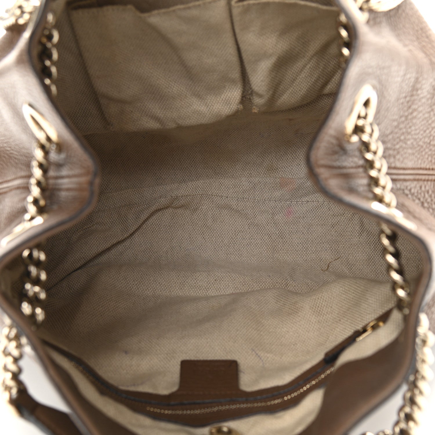 Gucci Pebbled Calfskin Medium Soho Chain Shoulder Bag Maple Brown 5 of 15