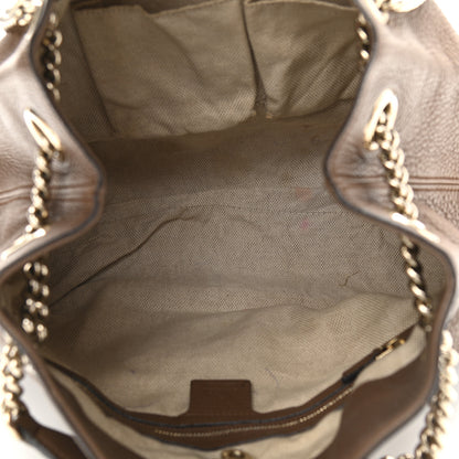 Gucci Pebbled Calfskin Medium Soho Chain Shoulder Bag Maple Brown 5 of 15