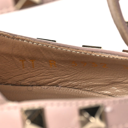 Valentino Garavani Pebbled Calfskin Rockstud Ankle Strap Pumps 37 Poudre 9 of 14