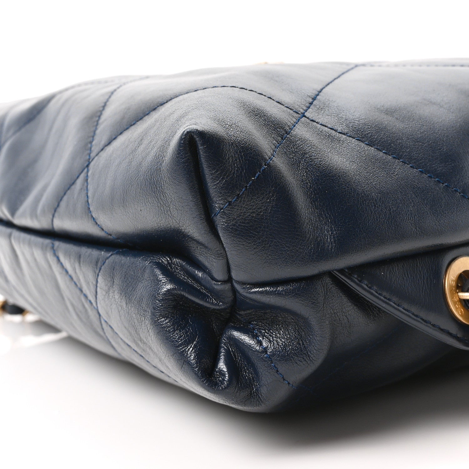 Chanel Shiny Calfskin Quilted Chanel 22 Backpack Dark Blue 1816632