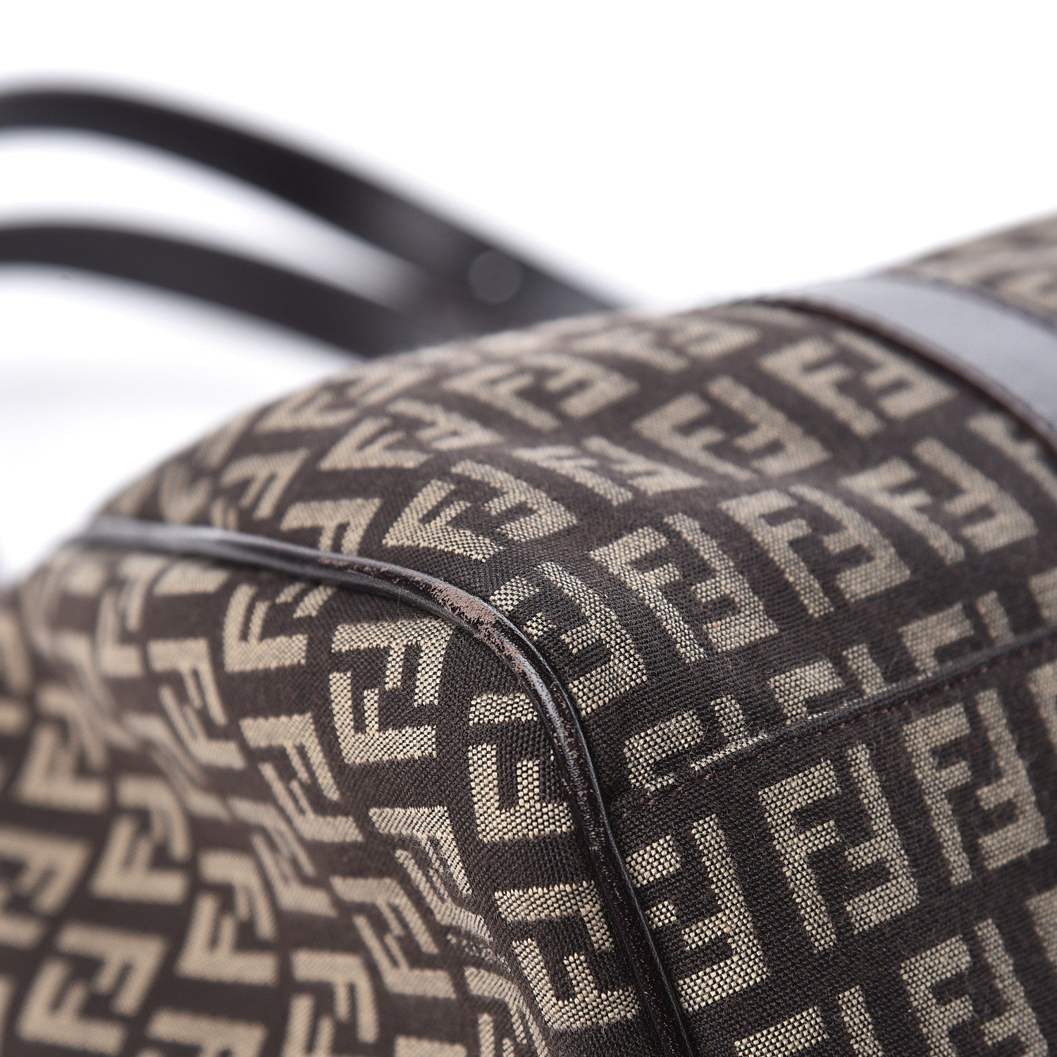 Fendi Zucchino Vitello Shoulder Bag Testa di Moro Beige 10 of 19