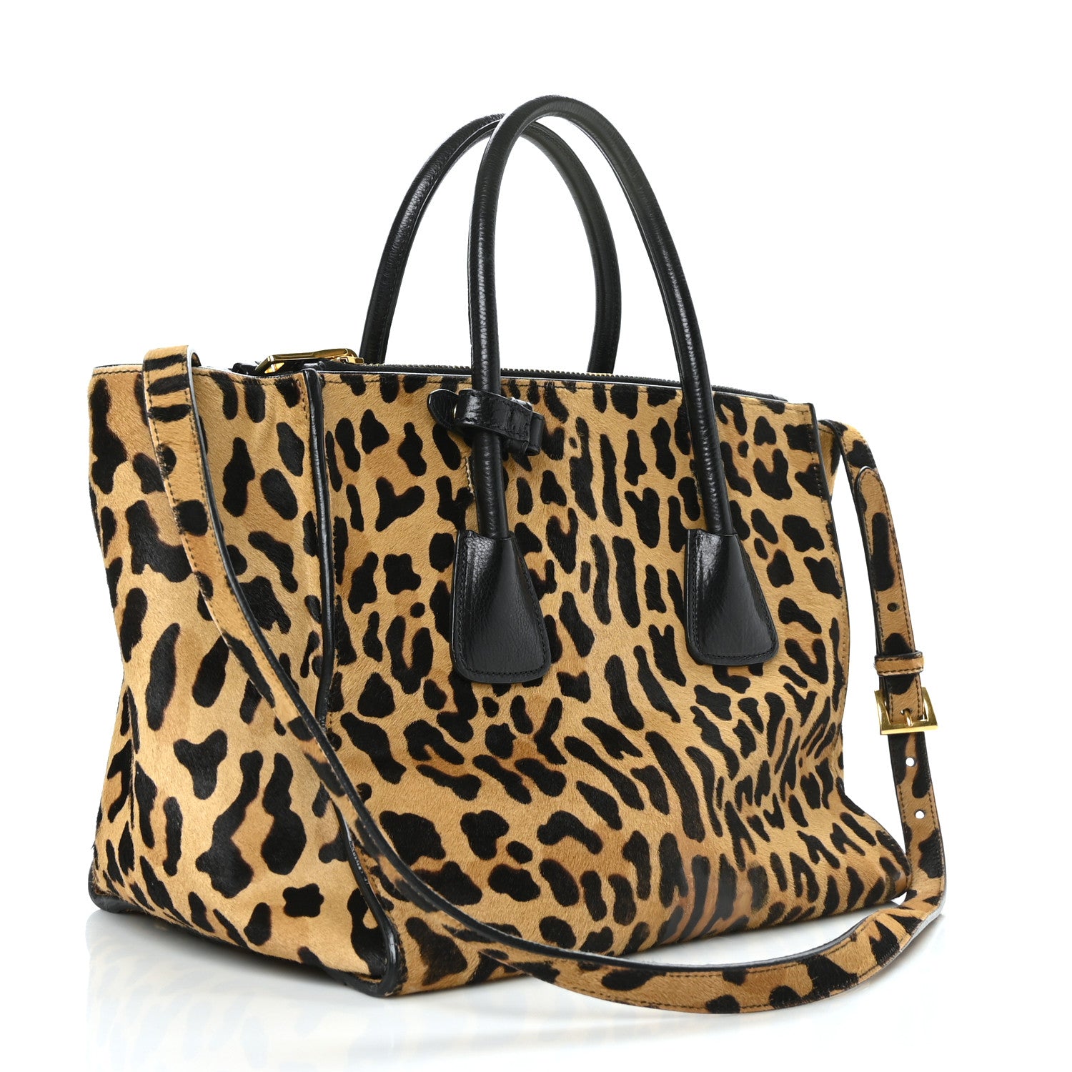 Prada Cavallino Leopard Print Twin Pocket Tote 3 of 10