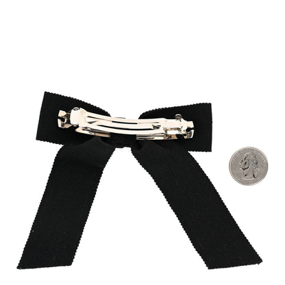 Chanel Grosgrain Bow CC Hair Clip Black 2 of 4