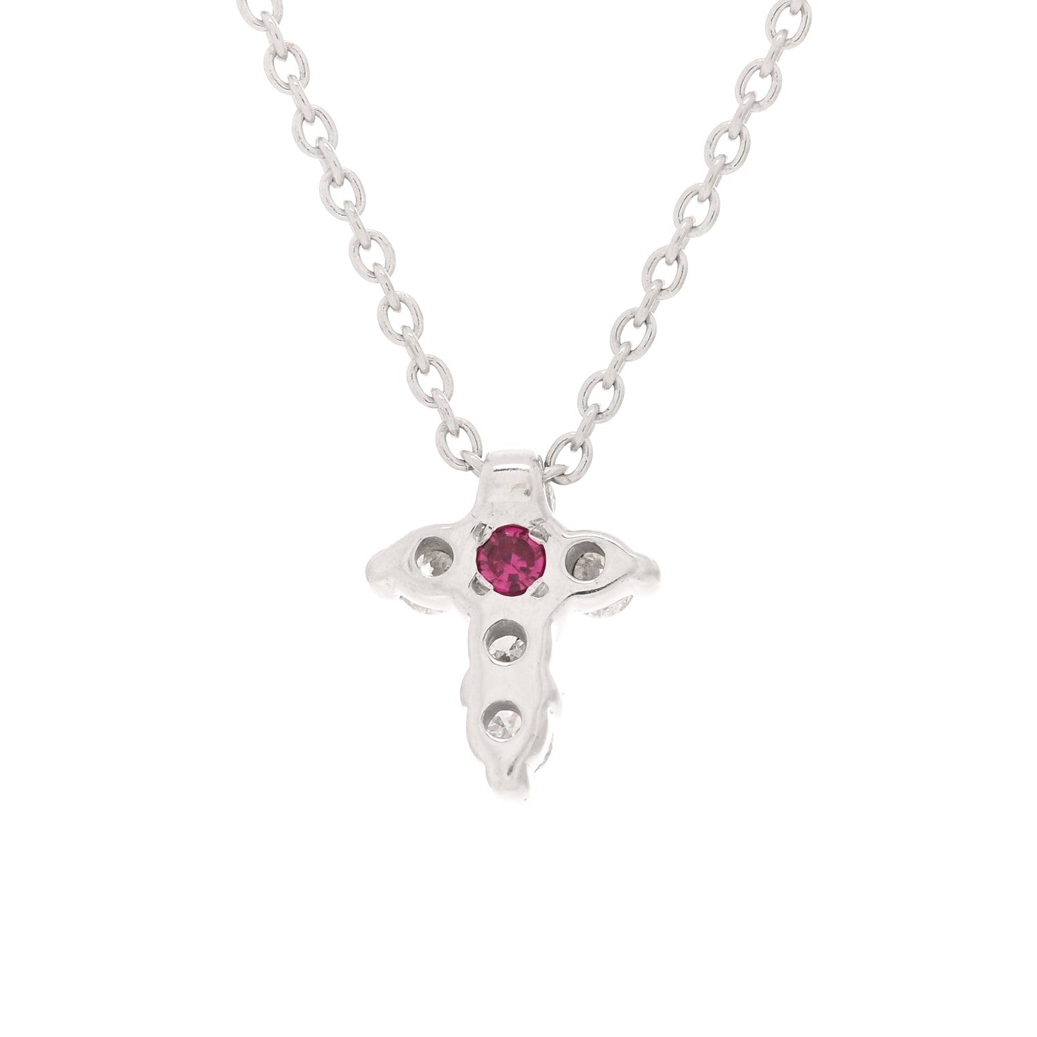 Roberto Coin 18K White Gold Diamond Tiny Treasures Baby Cross Pendant Necklace 4 of 4