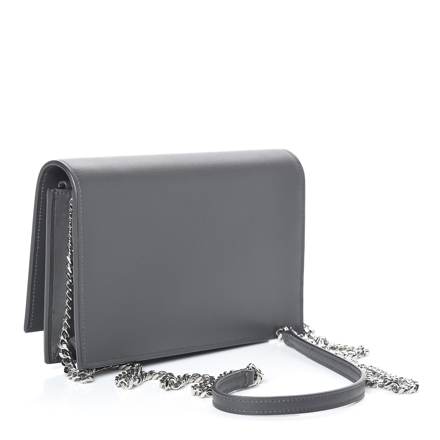 Saint Laurent Smooth Calfskin Classic Monogram Kate Tassel Chain Wallet Asphalt 3 of 8