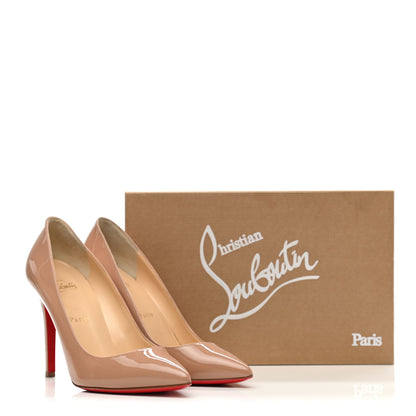Christian Louboutin Patent Pigalle Follies 100 Pumps 38 Nude 10 of 10