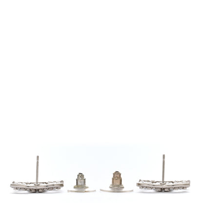 Chanel Crystal Pearl CC Earrings Silver 3 of 5