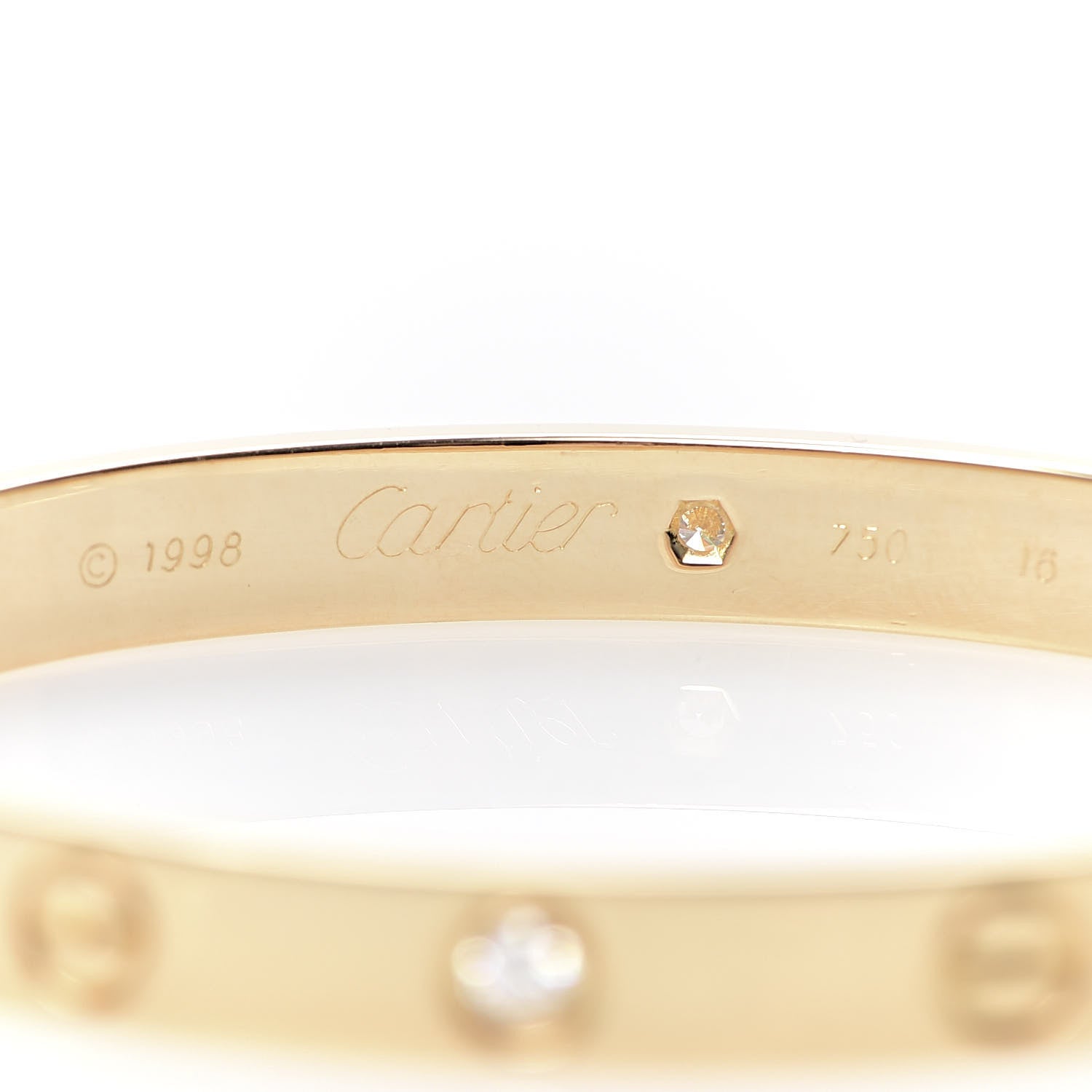 Cartier 18K Yellow Gold 6 Diamond LOVE Bracelet 16 4 of 5