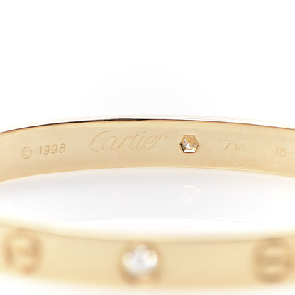Cartier 18K Yellow Gold 6 Diamond LOVE Bracelet 16 4 of 5