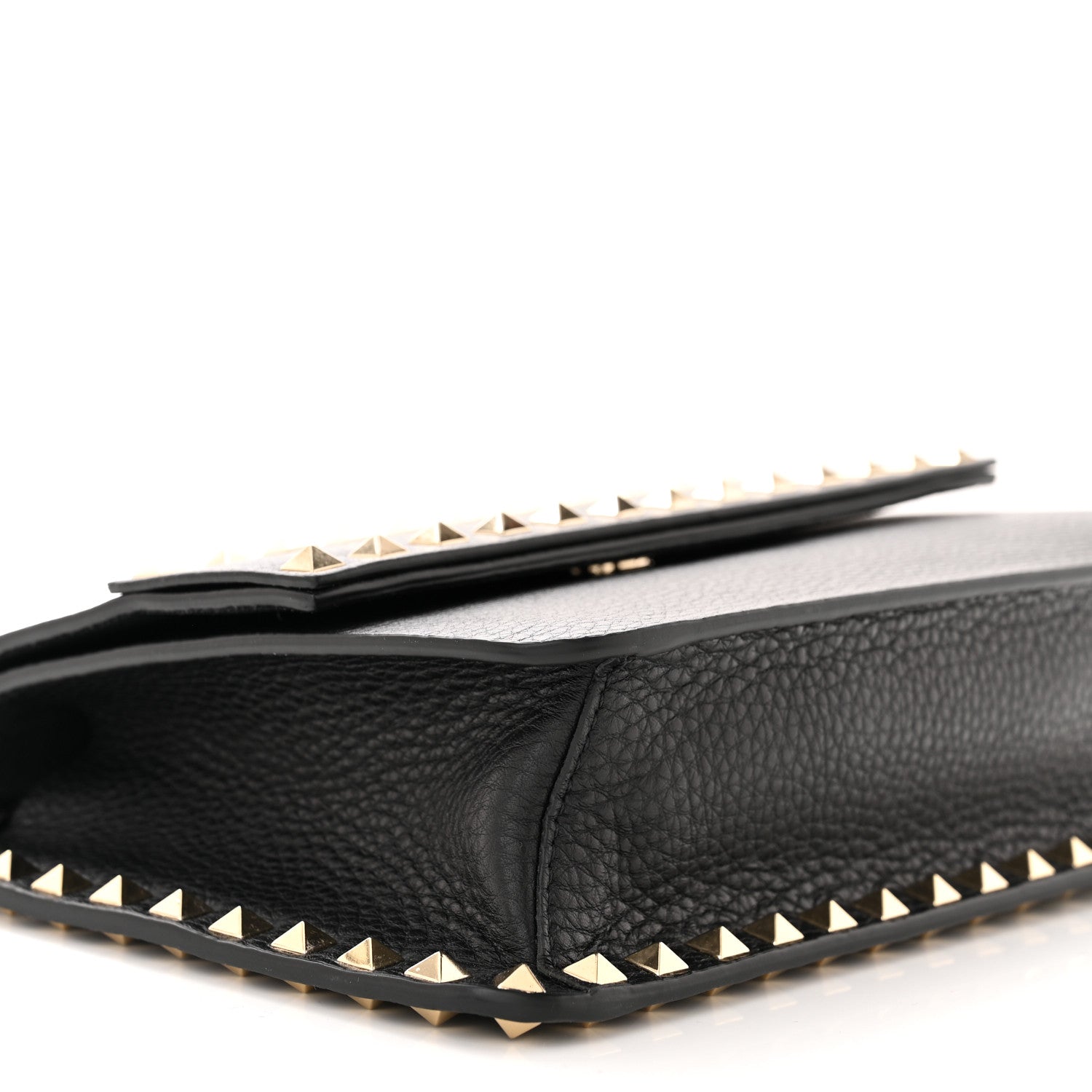 Valentino Garavani Pebbled Calfskin Rockstud Side Slip Crossbody Black 8 of 9
