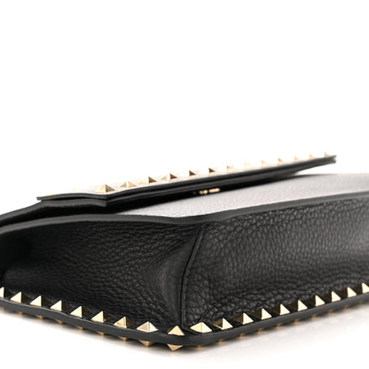 Valentino Garavani Pebbled Calfskin Rockstud Side Slip Crossbody Black 8 of 9
