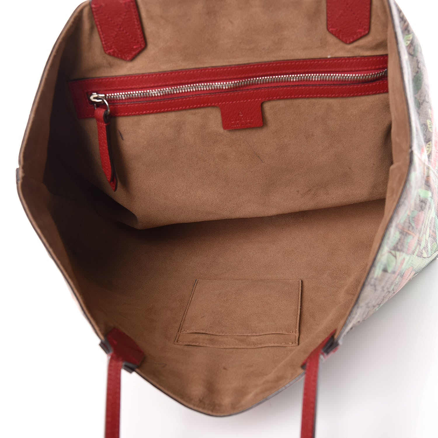 Gucci GG Supreme Monogram Tian Medium Shopping Tote Beige Multicolor Red 5 of 22