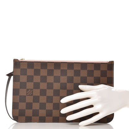 Louis Vuitton Damier Ebene Neverfull MM GM Pochette Rose Ballerine 2 of 7