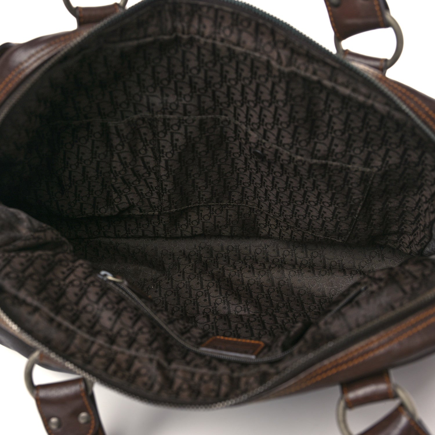 Christian Dior Calfskin Medium Gaucho Double Saddle Bag Brown 4 of 6